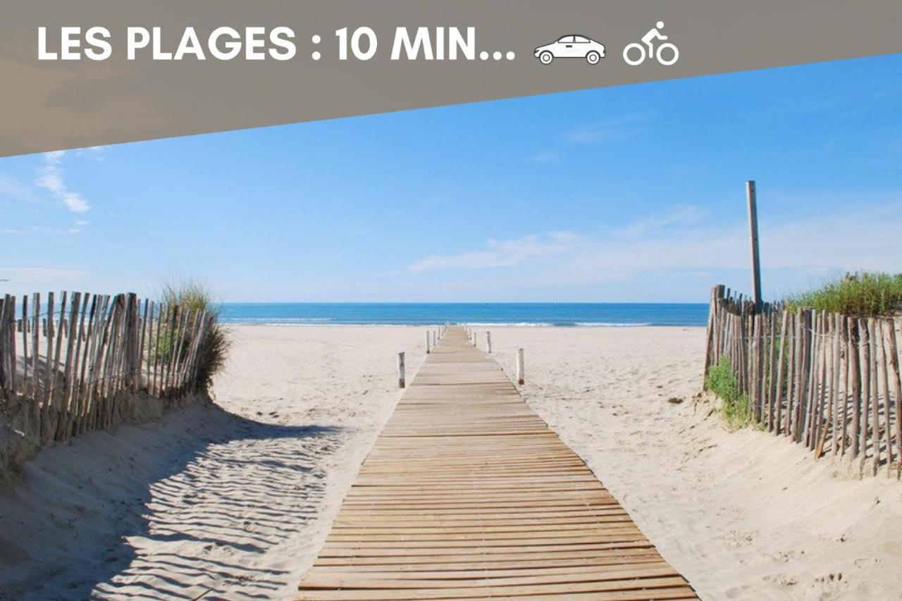 New Jungle Lake - Clim - Wifi - Draps & Serviettes - Bbq - 10' Des Plages Lattes Exterior photo